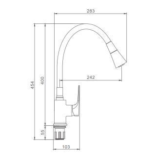 Смеситель для кухни Prohanss P61.4406.09 с гибким изливом графит